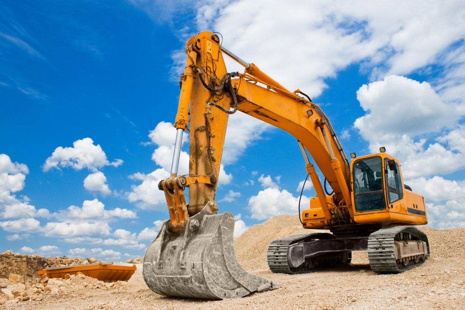 plant hire machinery excavator in action